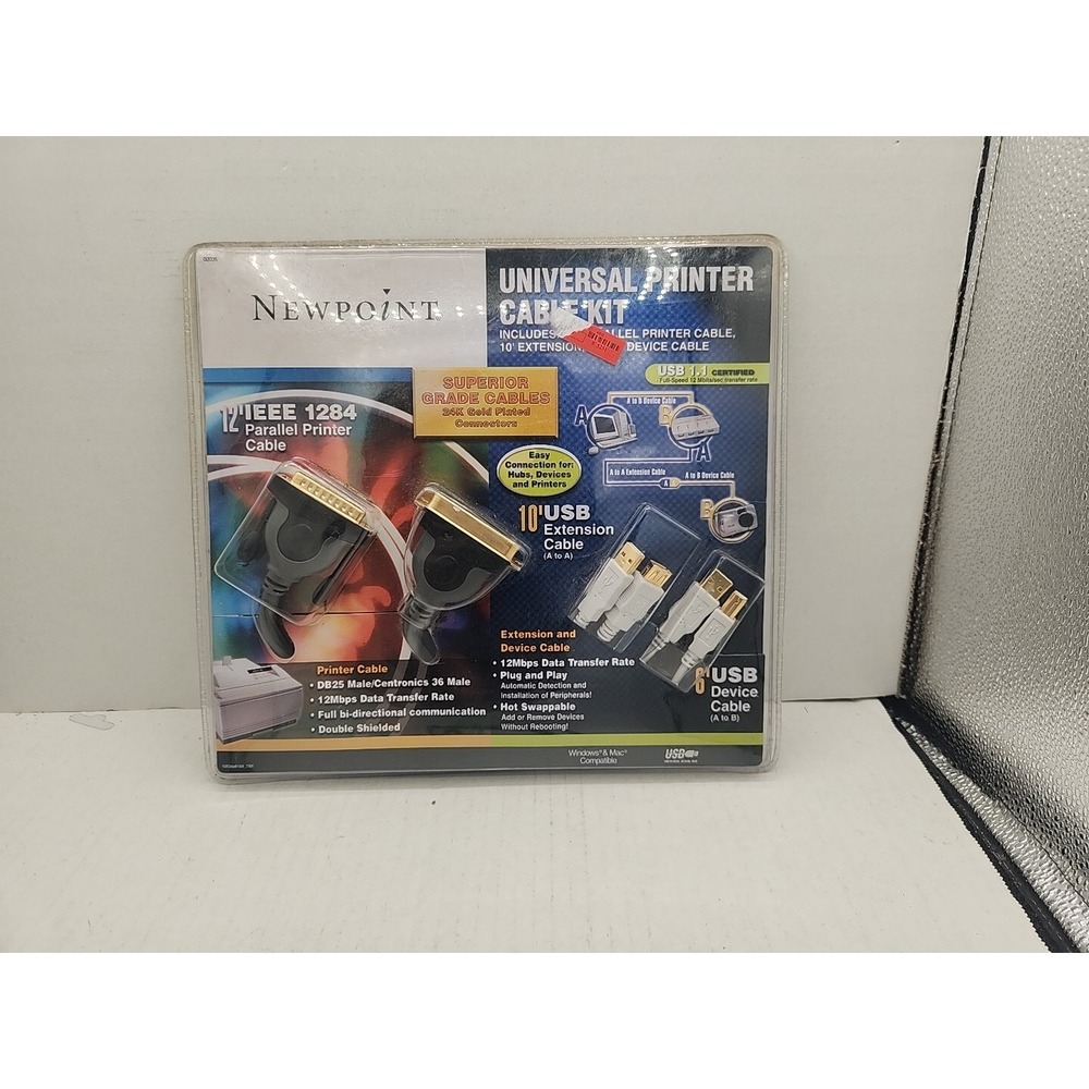 Newpoint Universal Printer Cable Kit 24K Gold Platted Connectors Superior Grade